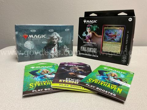 Magic the Gathering Innistrad: Crimson Vow Draft Booster Box, Final Fantasy VI:Revival Trance ,(3)Sleeved Booster Pack
