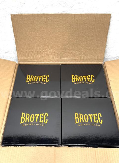 BRAND NEW - Lot of 8 Sets BROTEC Old Fashioned Twisted Whiskey Glasses - Shipping Available