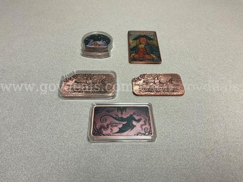 (5)  Copper Collectable pieces  (25) AVDP  ounces together