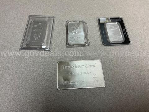 (4)  .999 Fine Silver (equaling 12 Troy ounces)