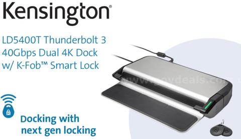 Lot of 250 LD5400T Multi-User Thunderbolt 3 40 Gbps Dual 4K Dock w/K-Fob Smart Lock with Adapter-Win/Mac