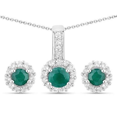 Sterling Silver Ladies Topaz Jewelry Set