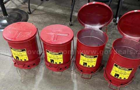 JustRite 6 gallon oily waste can lot of 4