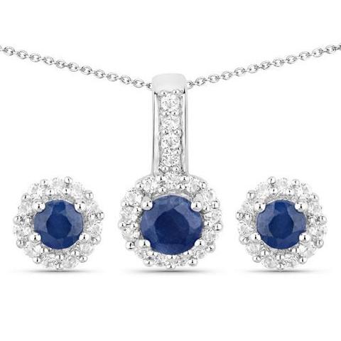 Sterling Silver Ladies Topaz Jewelry Set