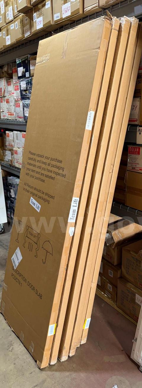 Lot of 6 - New - Solid Core Wood Interior Slab Door White Primed