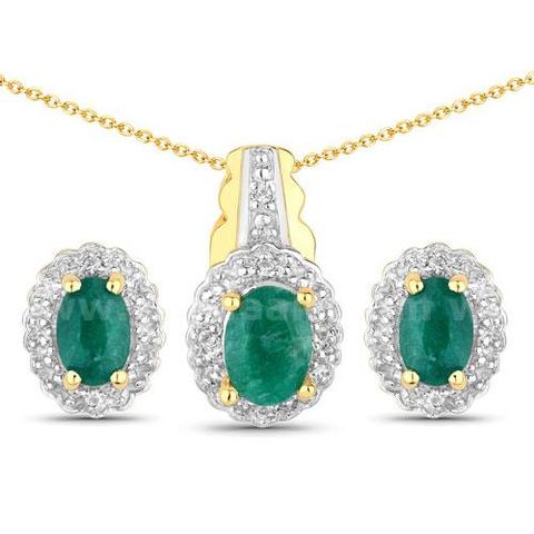 Sterling Silver Ladies Topaz Jewelry Set