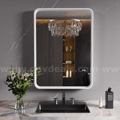 Brand New - 24"x 32" Aluminum Alloy Framed and Tempered Glass Wall Bathroom Vanity Mirror, White - Shipping Available
