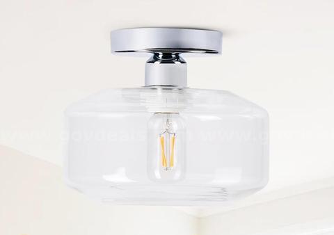 Brand New - 2PCS - 12 in. Ceiling Light with Clear Glass Shade for Kitchen Islands, Brushed Nickel - Shipping Available