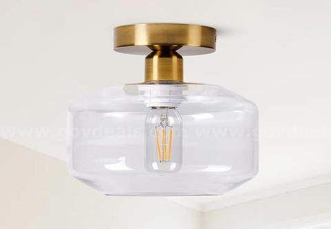 Brand New - 2PCS - 12 in. Ceiling Light with Clear Glass Shade for Kitchen Islands, Gold - Shipping Available