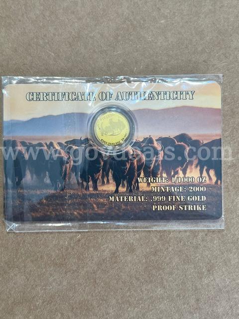 1/100th oz. .999 gold