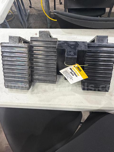 Solid Rubber Wheel Chocks. Lot of four