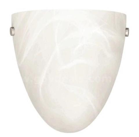 Brand New - 1-Light Brushed Nickel And Bronze Sconce with Alabaster Etched Glass - Shipping Available