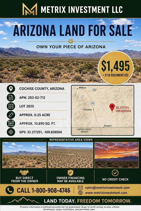 0.25ac Nice residential lot, Cochise County AZ