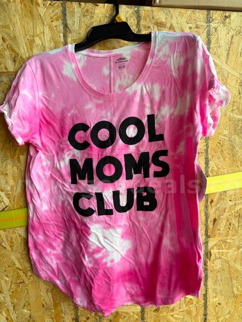 Case Pack of Women's T-Shirts - "Cool Moms Club", Pink
