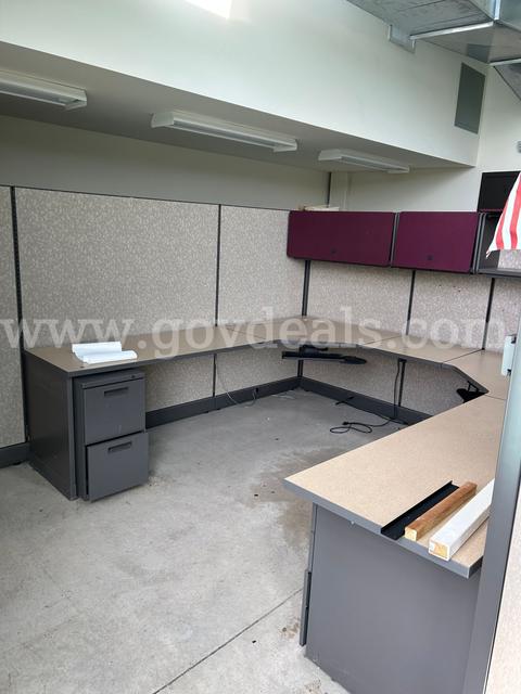 Lot of various office equipment, furniture, cabinets, cubicle workstations, desks, tables, chairs, etc.