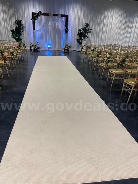 Vanilla Whip(White) 4 ft wide by 68 Foot long Runner Carpet