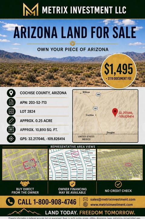 0.25ac Nice residential lot, Cochise County AZ