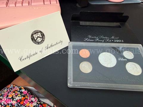 1994-S U.S. Mint Silver Proof Set – 5 Coins – 90% Silver – Box & COA-FREE GIFT & FREE SHIPPING !!