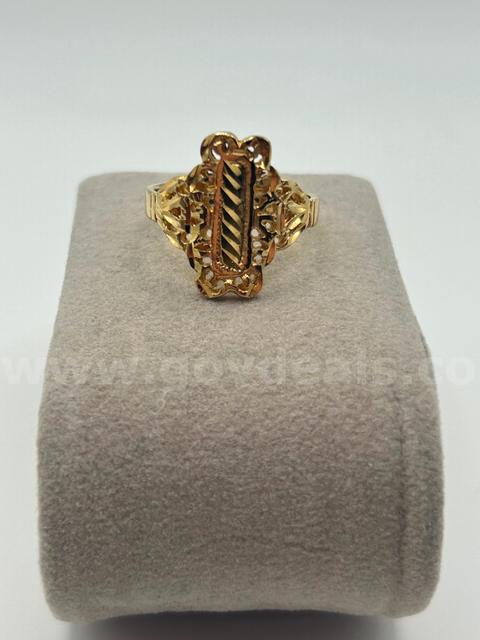 Beautiful Diamond Cut Rectangular Ring, 24K Gold, Size 9, READ ⬇️