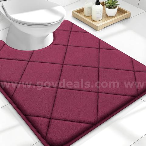 Brand New - Memory Foam Toilet Rugs U-Shaped 24x20, Burgundy - Shipping Available