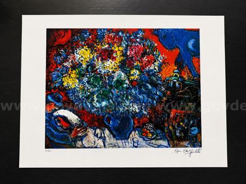 Marc Chagall Bouquet De Fleur Et Amants Limited Edition of only 500 with Certificate of Authenticity!