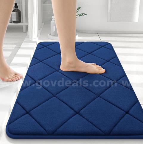 Brand New - Memory Foam Bath Mat 36"x24", Machine Washable Carpet, Navy - Shipping Available