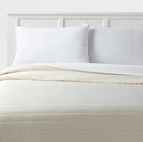 Brand New - Room Essentials Full/Queen Satin Quilt – Ivory Midweight Sateen Coverlet - Shipping Available