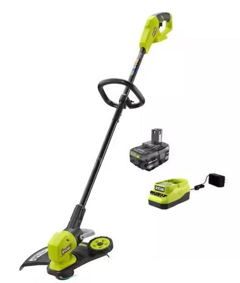 Ryobi ONE+ 18V 13 in. Cordless Battery String Trimmer/Edger with 4.0 AH Battery and Charger
