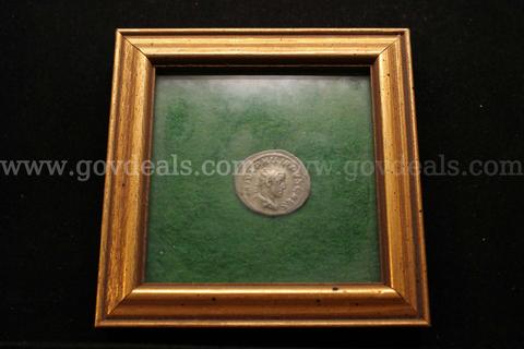 1- Framed Coin.  Back Of Frame States... "Roman Empire Philip II (244-249 A.D.) Silver Antoninianus