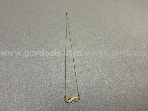 Glencara 14k Gold Necklace with interlocking heart and infinity symbol pendant