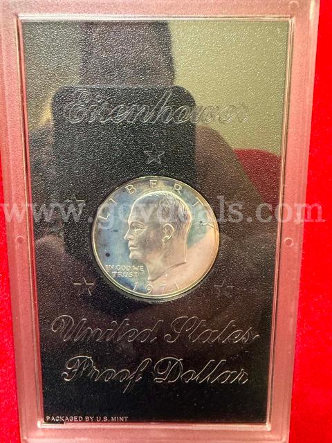 1971-S Eisenhower Brown Ike Proof Dollar – 40% Silver – Original U.S. Mint Box-FREE GIFT & FREE SHIPPING