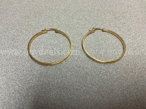 Jaxxon Thin large hoop earrings 14k Gold Finish