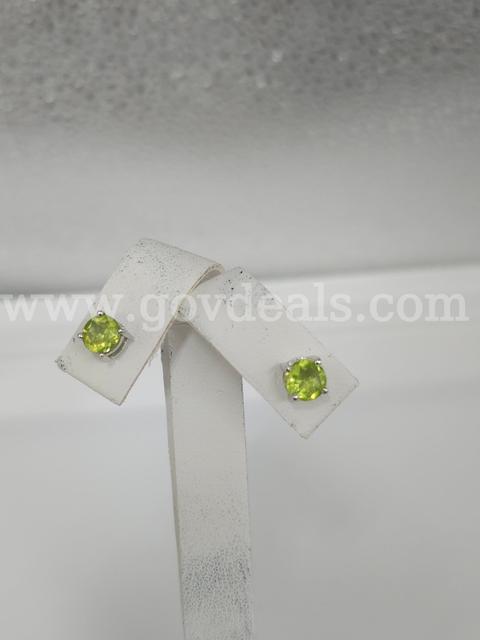 Solid Sterling Silver Peridot Earrings, Gorgeous
