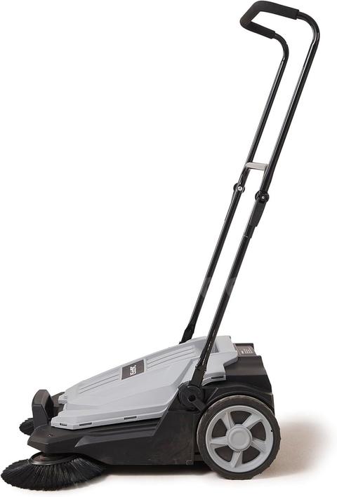 FREE SHIPPING - Factory Sealed - Walk-Behind Outdoor Floor Sweeper, 5.25 Gal Bin, 25.5" Width, Manual Push, Grey
