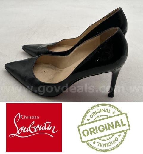 Authentic Original Christian Louboutin Pump Women Black Heels - Size 38.5
