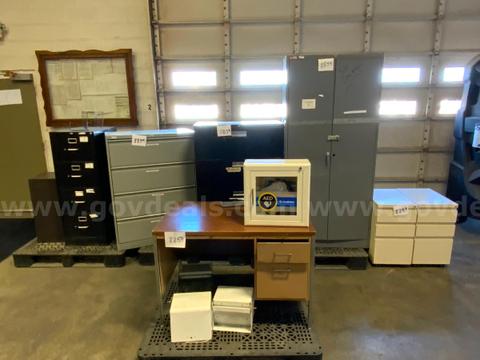 USED METAL CABINETS AND A DESK