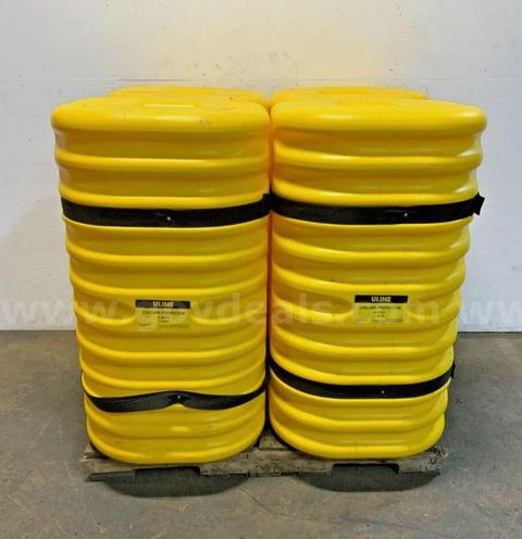 Lot of 4 Uline H-5557 6" Square Yellow Caution Column Protectors