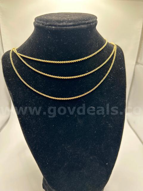 Wow! Combined 3 piece 1MM Rope Set. 24k Real Gold Plated