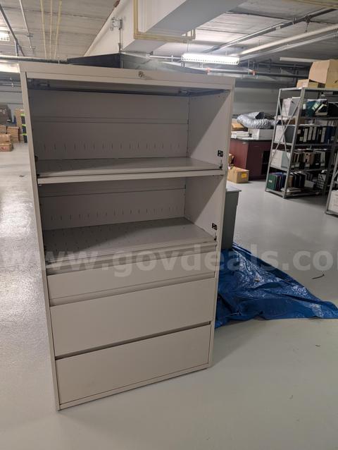 Tall Light Grey Filing Cabinet