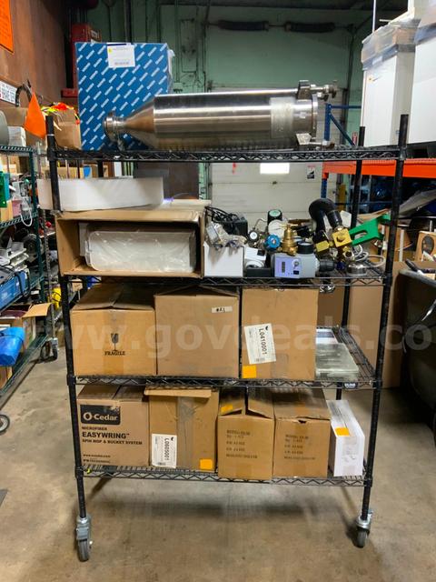 Lot of Laboratory Equipment & Supplies Vessels Buffers Regulators RO Ballasts Drills Tubing Caps Replacement Parts #R1