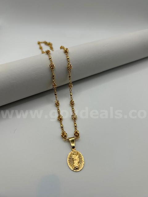24K Gold, Unique Rose Necklace & Jesus Pendant Set. READ ⬇️