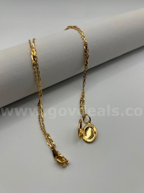 24K Gold, Unique Dainty Necklace & Tiny Locket Set. READ ⬇️