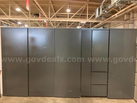 (5) Black Metal Storage Lockers