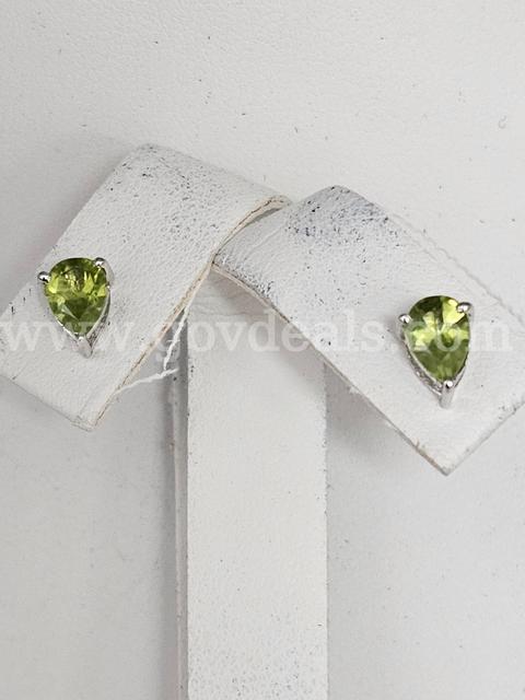 Solid Sterling Silver Peridot Earrings,   Beautiful   App $489