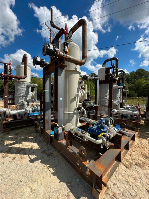 VCU Knockout Scrubber Skid, 36" OD x 8' S/S, 250psig, w/ 20gpm Pump, Qty 1, Unus