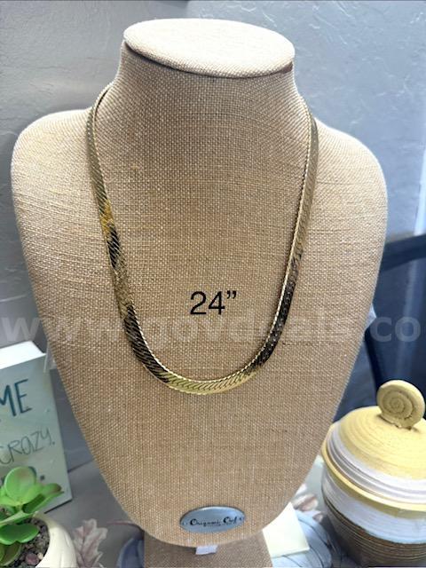 Beautiful, 24k Gold, 24 Inch 1/4" Wide, Flex Necklace