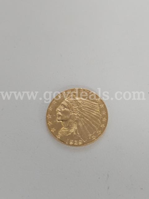 1929 US Gold 2 1/2 Dollar Gold Coin
