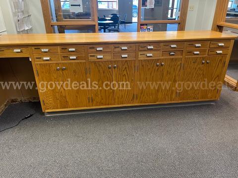 Solid Oak Customer Service Counter or Workstation