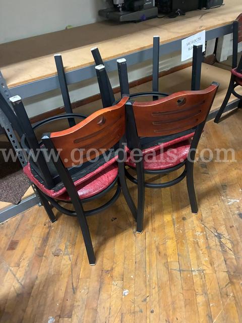 CHAIRS, RED VINYL / DINING / SEATING