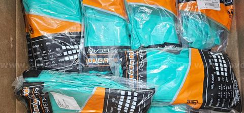 Pallet of Nitrile Green Gloves and Misc Office Supplies